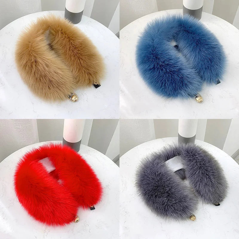 Women Faux Fur Collar Shawl Furry Fur Collar for Winter Coat Hood Fur Decor Plush Fake Fur Scarf Parkas Jacket Fur Collars-Dollar Bargains Online Shopping Australia