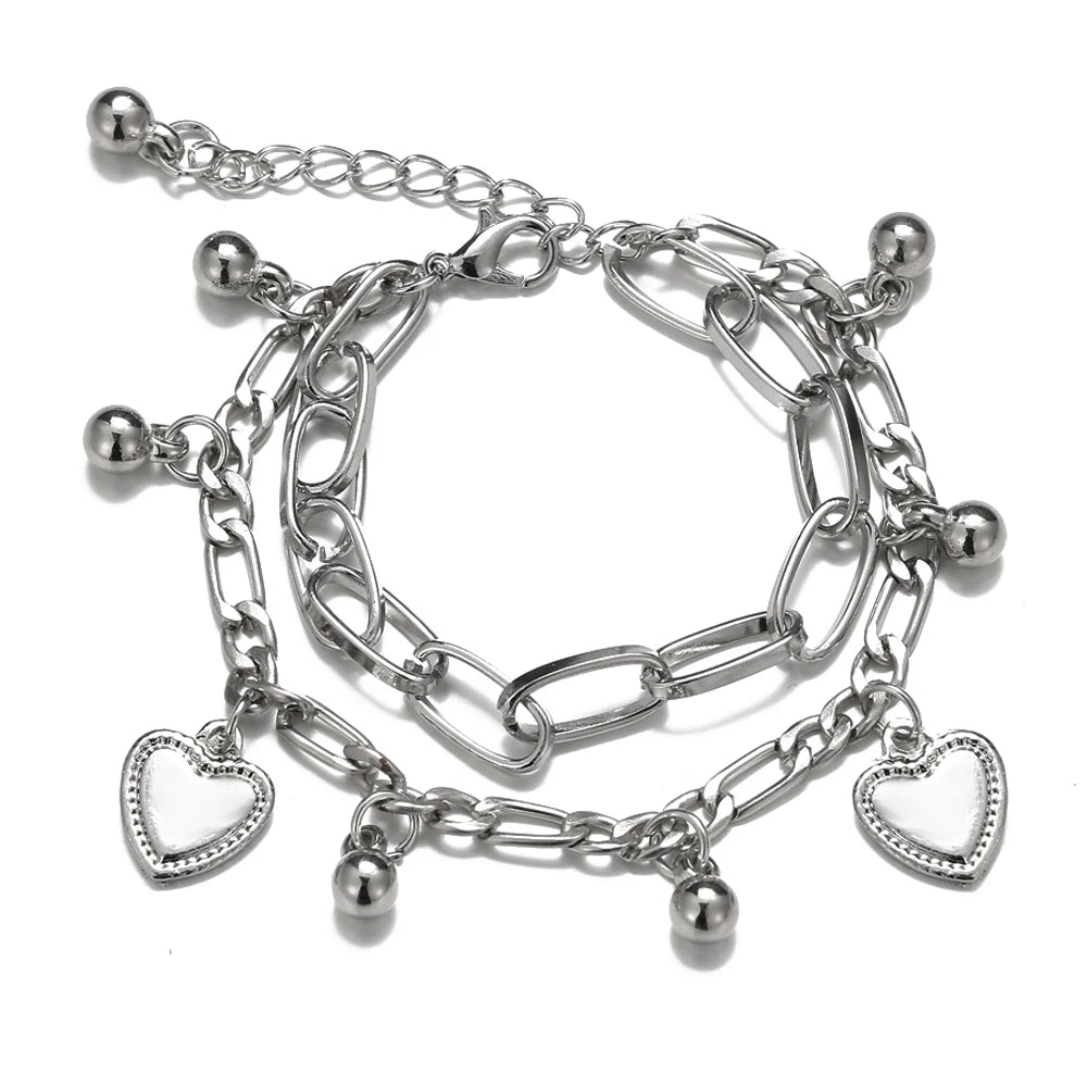 FNIO Bohemian Bracelets for Women Fashion Multilayer Beaded Chain Bracelets Set Charm Bracelet Bangles Jewelry Punk-Dollar Bargains Online Shopping Australia