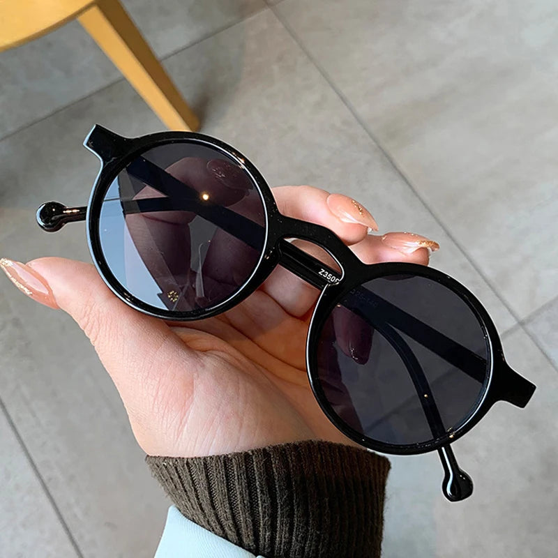 Retro Round Sunglasses Women Brand Designer Vintage Sun Glasses Female Black Outdoor Eyewear-Dollar Bargains Online Shopping Australia