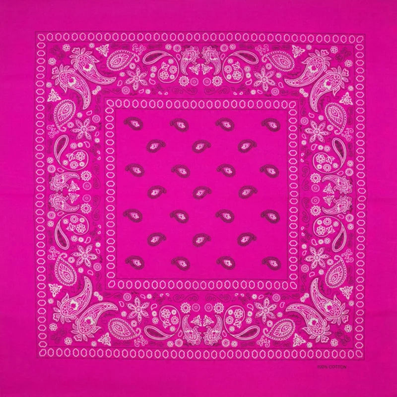 Bright Color Women Foulard Hip Hop Cotton Square Scarf Bandana Headband Scarf Cashew Gifts