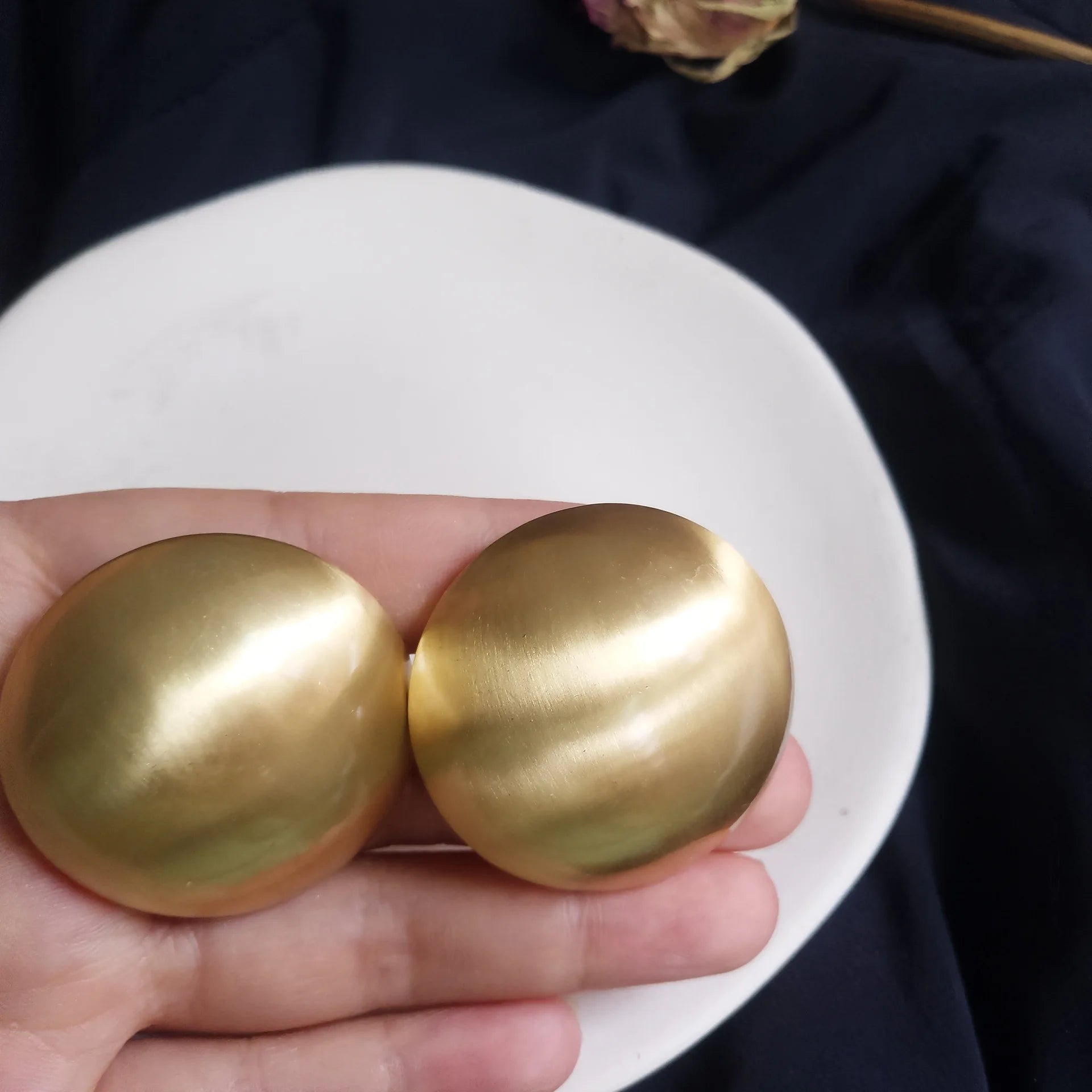 Big Round Gold Stud Earring for Women Party Wedding Accessories Drop Luxury Earrings Aretes De Mujer Indian Fashion Jewelry-Dollar Bargains Online Shopping Australia
