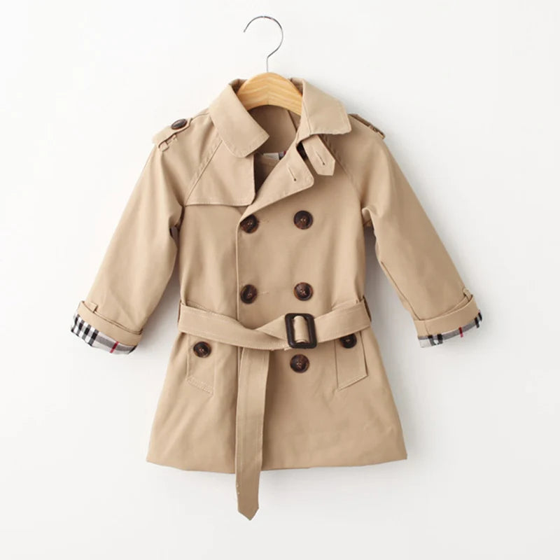 Children's Double Breasted Trench Coat For Girls Medium And Long Children's Casual Coat-Dollar Bargains Online Shopping Australia