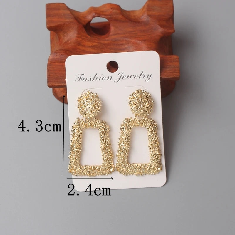 Exaggerated Geometry Irregular Metal Dangle Earrings Spiral Twist Knot Round Smooth Brincos Jewelry-Dollar Bargains Online Shopping Australia