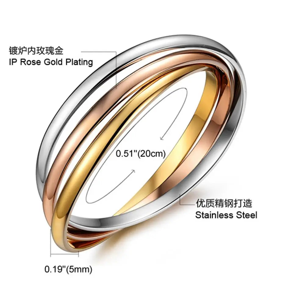 Women Gifts Bracelet Chains Stainless Steel 3 Color Set Bracelets Bangles Accessory Bracelets-Dollar Bargains Online Shopping Australia