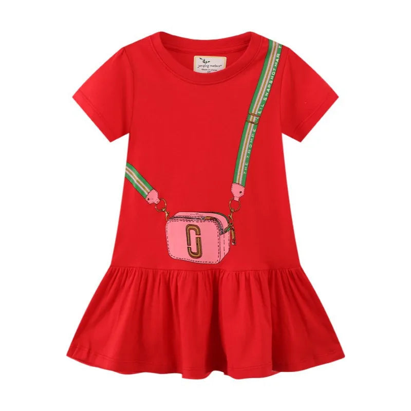Girls Dresses Bag Print Hot Selling Baby Summer Frocks Cotton Clothes Frocks Party Birthday-Dollar Bargains Online Shopping Australia