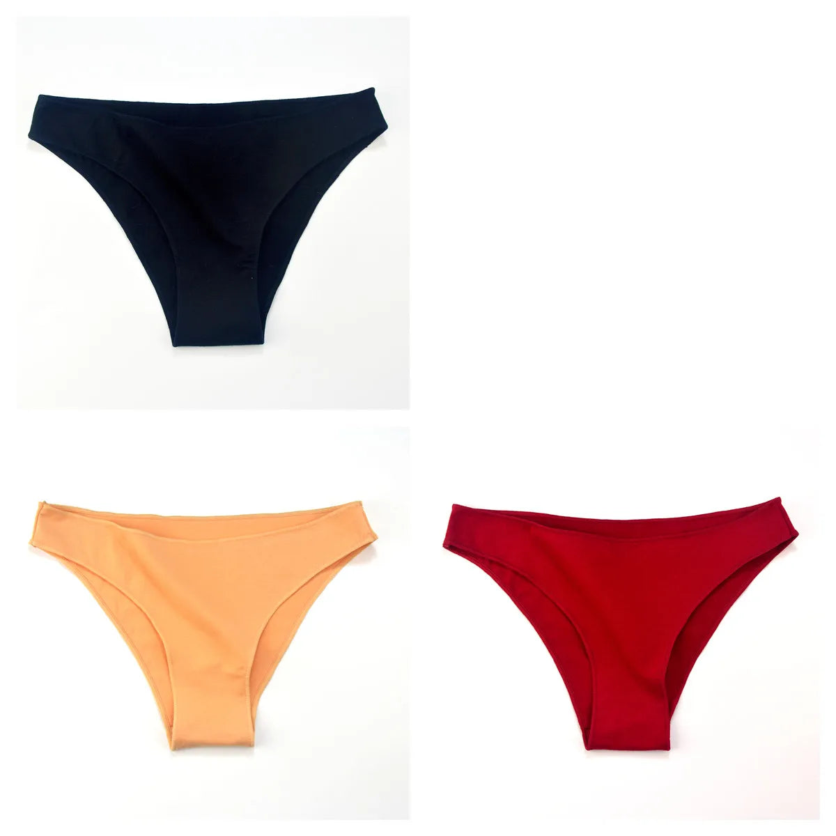 3Pcs Cotton Underwear Seamless Panties For Women Low Rise Briefs Female Solid Color Comfort Pantys Breathable Lingerie