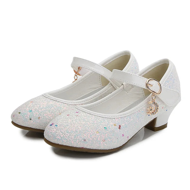 Girls Purple High Heels For Kids Princess RED Leather Shoe Footwear Children's Party Wedding Shoes Round Toe 1-3CM-Dollar Bargains Online Shopping Australia