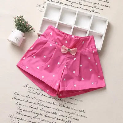 Baby Kids Children Girls Toddler Candy Color Heart Print Shorts Pants-Dollar Bargains Online Shopping Australia