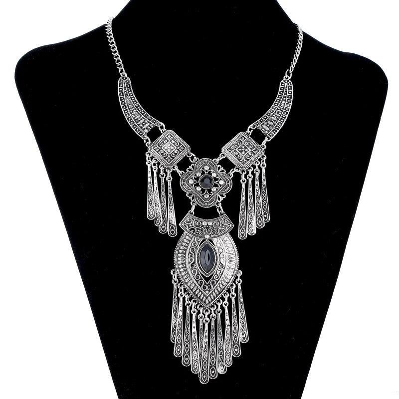 Bohemian Choker Collar Necklace Vintage Tassel Statement Maxi Long Necklace For Women Collier Femme Jewelry-Dollar Bargains Online Shopping Australia