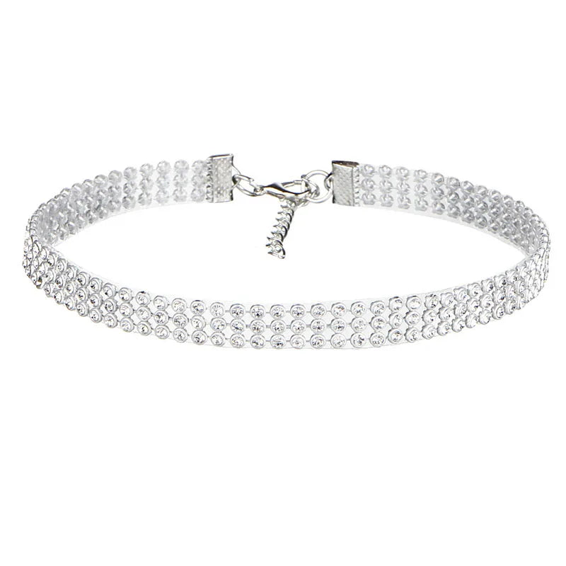European Style Women Bundle Neck Element Necklace Jewelry Punk Hip Hop Choker Inlay Rhinestone Collar Gift-Dollar Bargains Online Shopping Australia