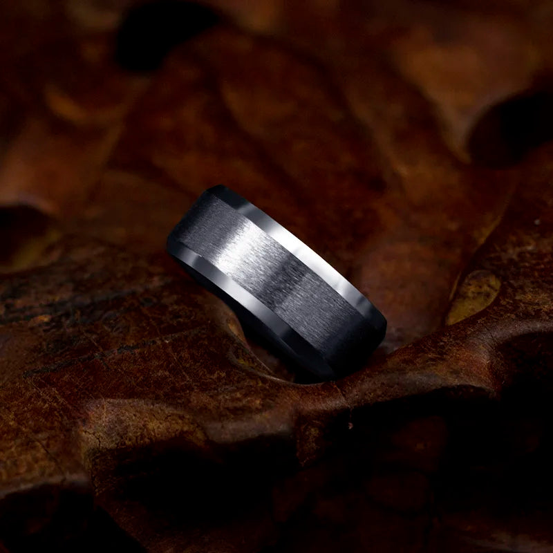 Titanium Steel Black Classic Ring For Men Wedding Bands Male Jewelry-Dollar Bargains Online Shopping Australia