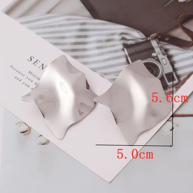 Exaggerated Geometry Irregular Metal Dangle Earrings Spiral Twist Knot Round Smooth Brincos Jewelry-Dollar Bargains Online Shopping Australia