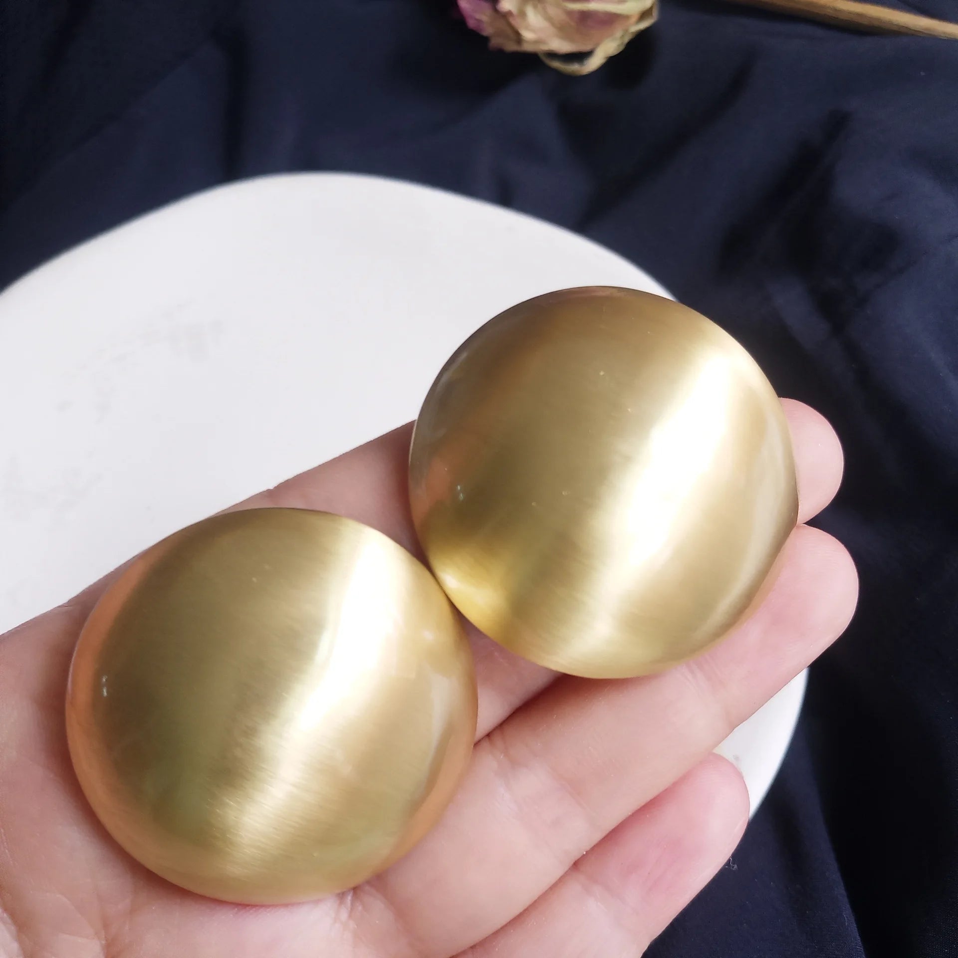 Big Round Gold Stud Earring for Women Party Wedding Accessories Drop Luxury Earrings Aretes De Mujer Indian Fashion Jewelry-Dollar Bargains Online Shopping Australia