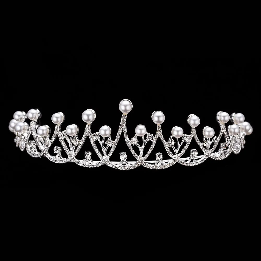 Bride Crystal Pearl Costume jewelery sets Rhinestone Choker Necklace Earrings Tiara Bridal Women Wedding Jewelry Set-Dollar Bargains Online Shopping Australia