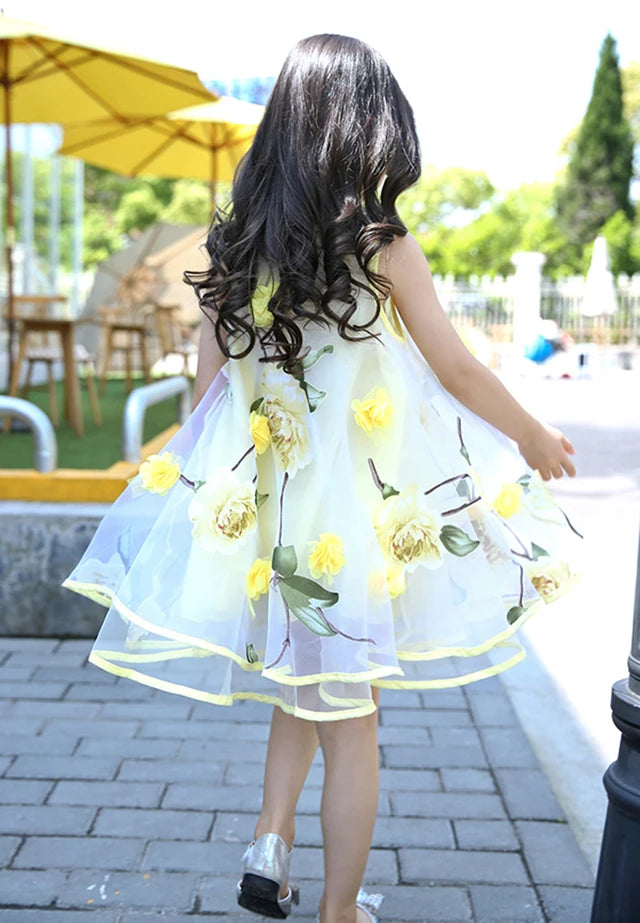 Girls Flower Bohemian Summer Dress Child Kids Girl Beach Dresses Chiffon Dresses Floral-Dollar Bargains Online Shopping Australia