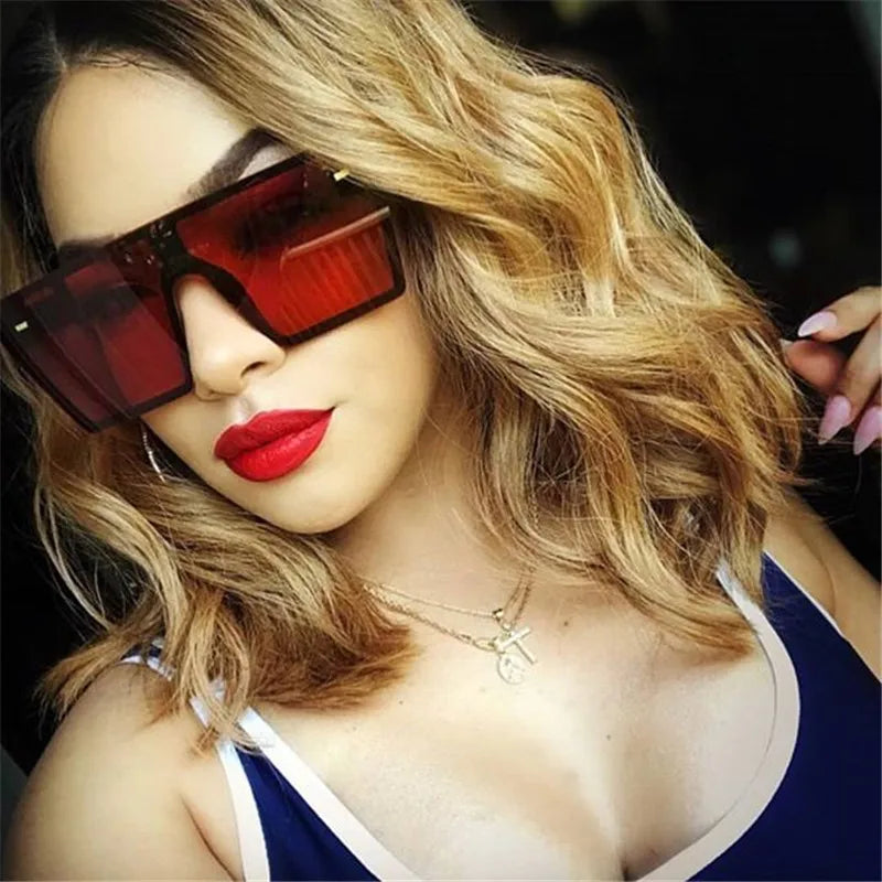 Oversize Square Sunglasses Women Retro Gradient Sun Glasses Men Blue Big Frame Vintage Eyewear UV400-Dollar Bargains Online Shopping Australia