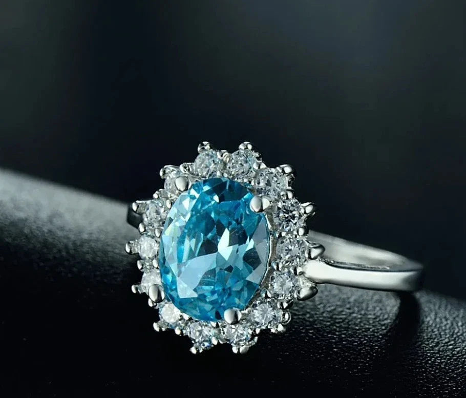 Silver Ring Fashion Women Zircon Jewelry Brand Wedding Engagement Silver Rings