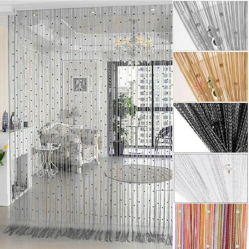100*200cm Luxury Crystal Beaded String Door Curtain Window Room Divider Home Decoration Drapes Living Room Window Curtain