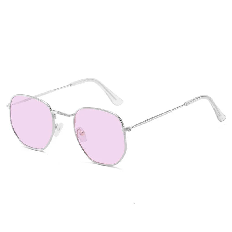 Metal Square Sunglasses Woman Vintage Sun Glasses Female Fashion Brand Mirror Eyeglasses Colored Lenses-Dollar Bargains Online Shopping Australia