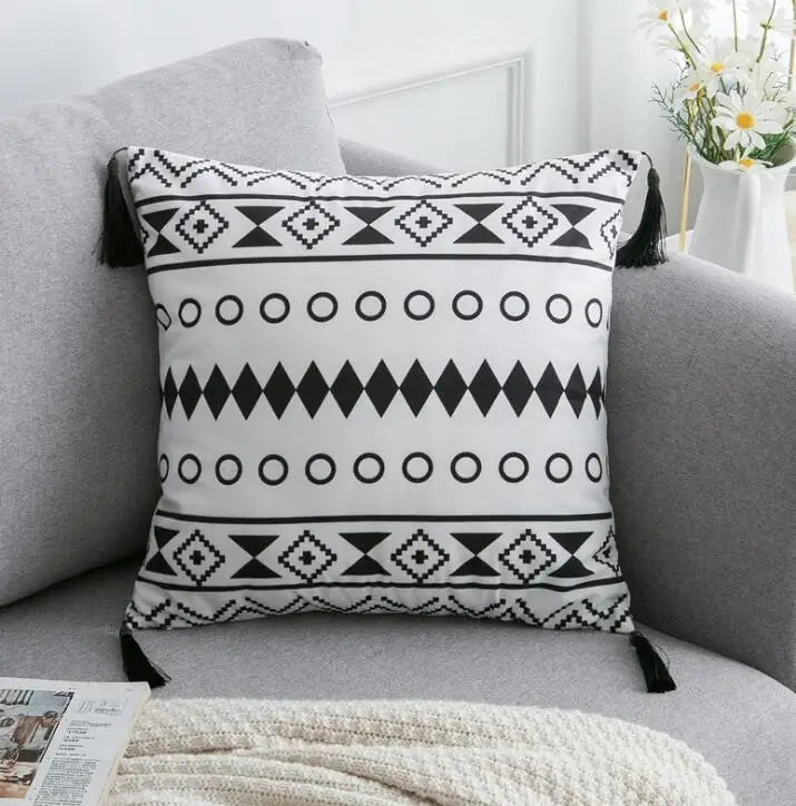 Cushion Cover Geometric Pattern Polyester black Pillowcase Upholstery Sofa Cushion Throw Pillow Home Decor Pillowcas-Dollar Bargains Online Shopping Australia