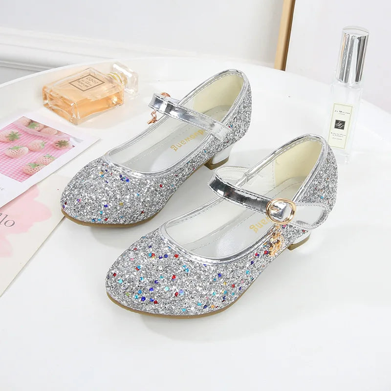 Girls Purple High Heels For Kids Princess RED Leather Shoe Footwear Children's Party Wedding Shoes Round Toe 1-3CM-Dollar Bargains Online Shopping Australia