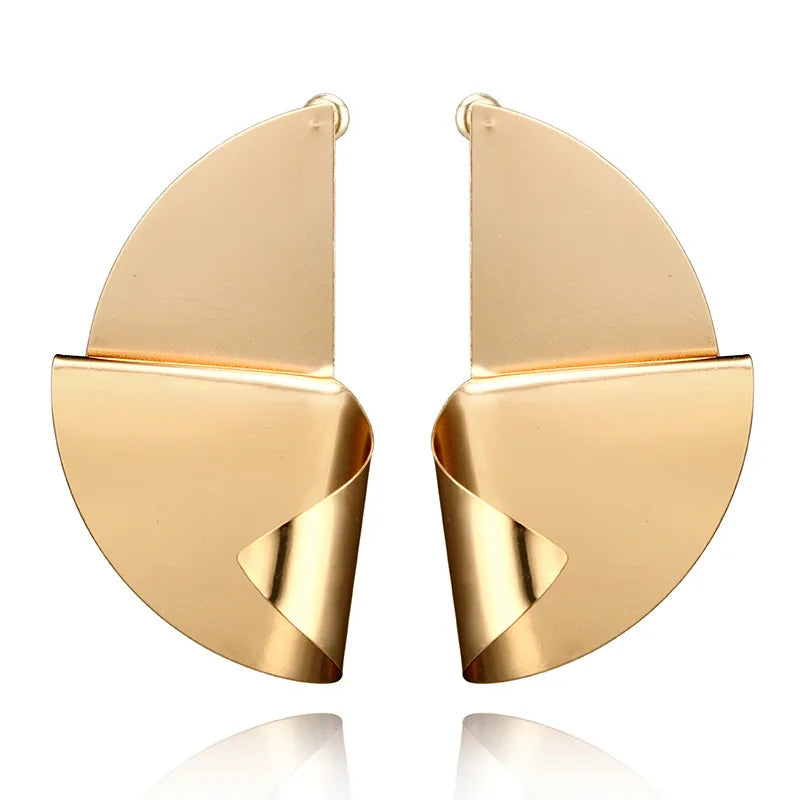 Exaggerated Geometry Irregular Metal Dangle Earrings Spiral Twist Knot Round Smooth Brincos Jewelry-Dollar Bargains Online Shopping Australia