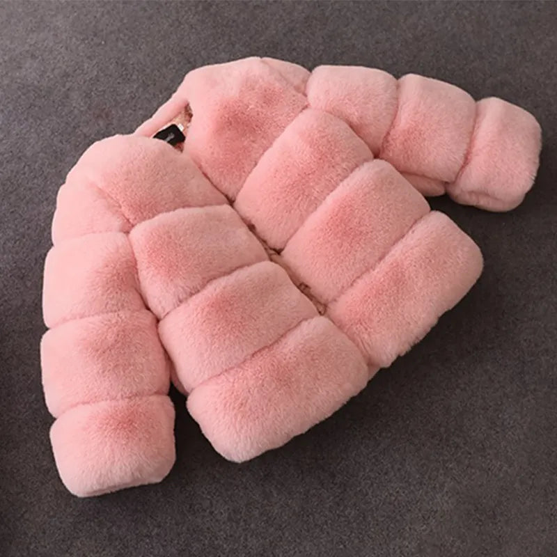Baby Girls Faux Fur Coat Winter Children Girls Long Sleeve Christmas Jacket Warm Kids Girls Snow Coat Girls Outerwear Clothing-Dollar Bargains Online Shopping Australia
