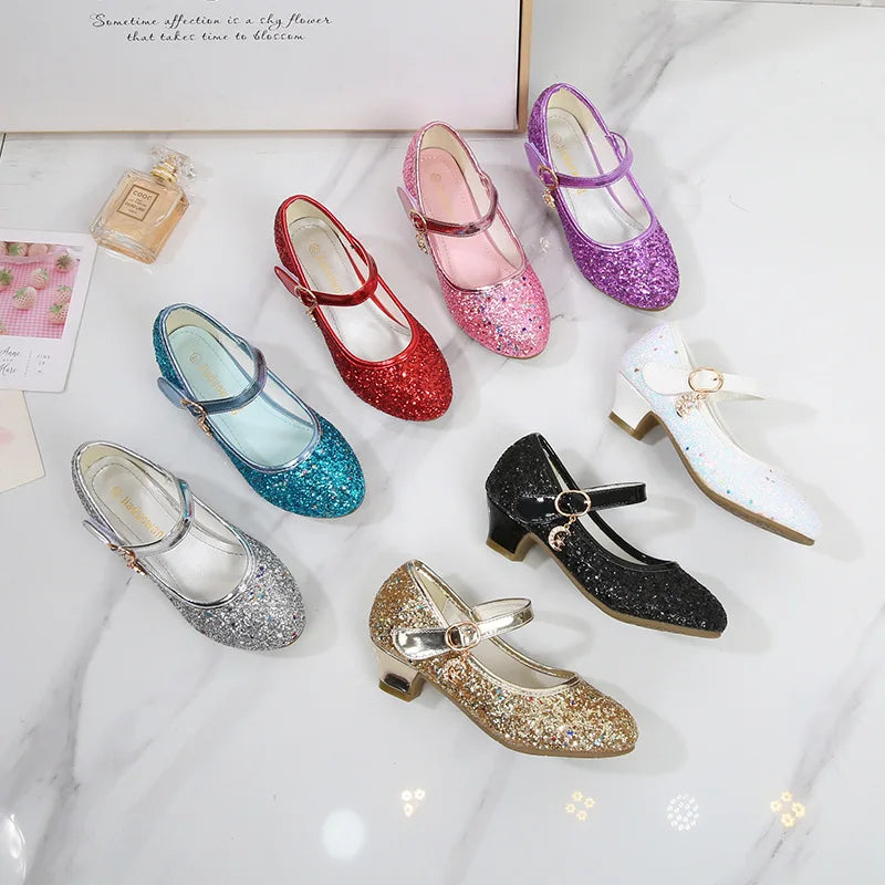 Girls High Heels For Kids Princess Leather Shoe Footwear Children's Party Wedding Shoes Round Toe-Dollar Bargains Online Shopping Australia