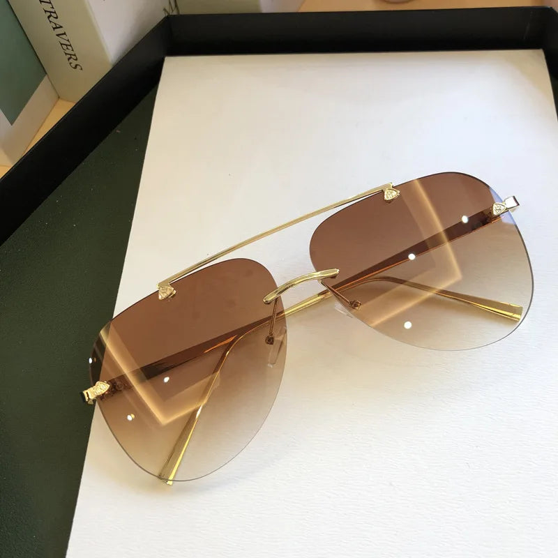 UV400 Rimless Aviator Sunglasses For Men Women-Dollar Bargains Online Shopping Australia