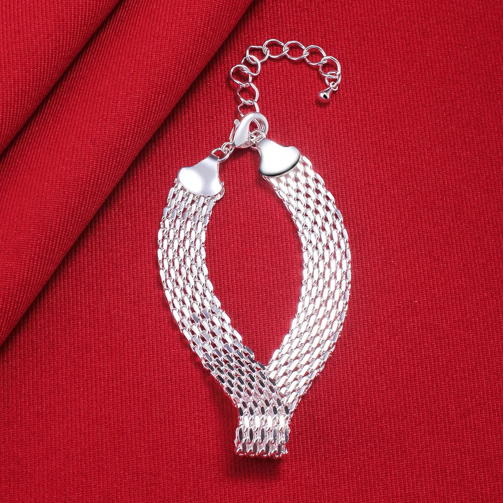silver Bracelets for women Exquisite fashion weaving chain Wedding party Christmas gifts Jewelry-Dollar Bargains Online Shopping Australia