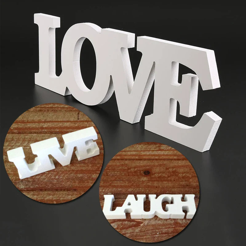 Letters Shaped Wood Room Decor Crafts Table Wedding Party Creative Home Decorations White decoración hogar