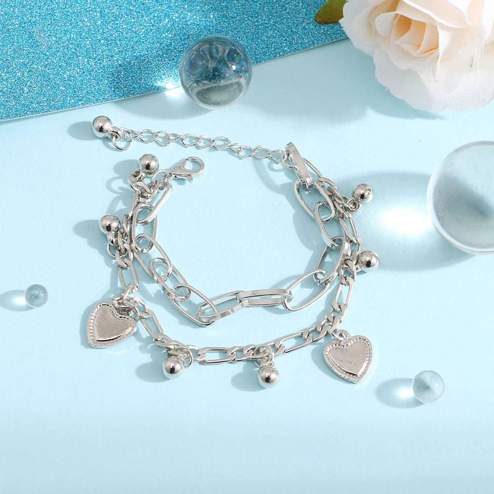 FNIO Bohemian Bracelets for Women Fashion Multilayer Beaded Chain Bracelets Set Charm Bracelet Bangles Jewelry Punk-Dollar Bargains Online Shopping Australia