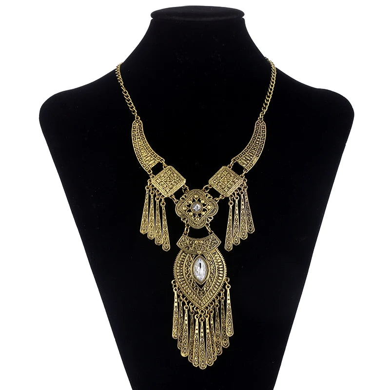 Bohemian Choker Collar Necklace Vintage Tassel Statement Maxi Long Necklace For Women Collier Femme Jewelry-Dollar Bargains Online Shopping Australia