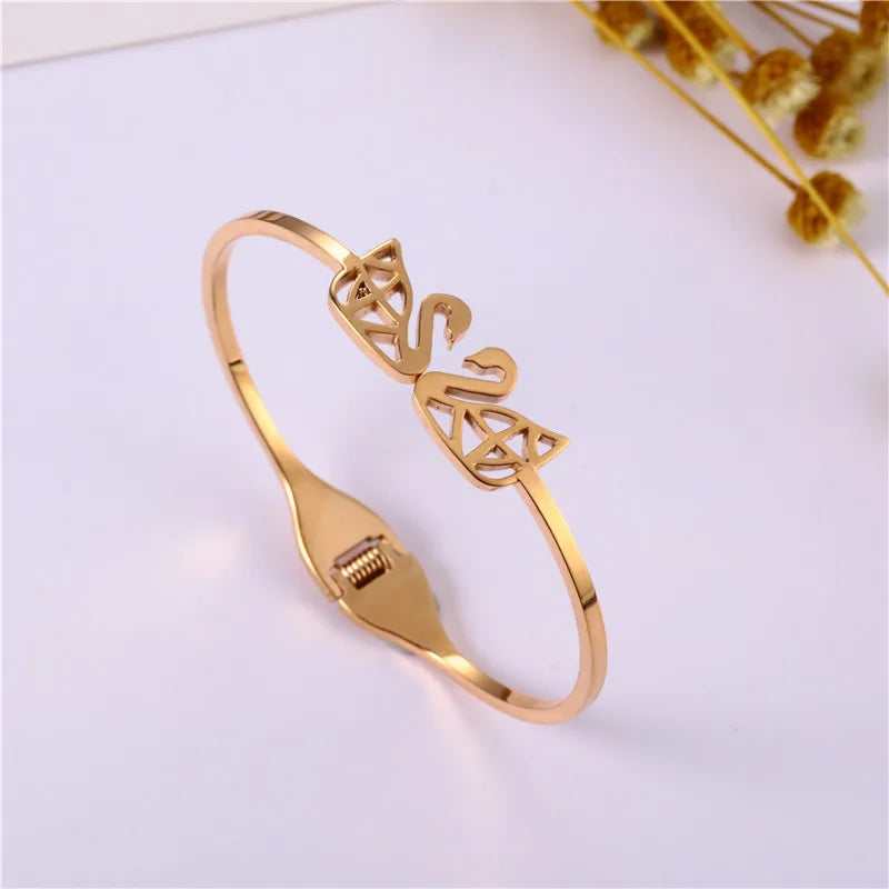 Luxury Heart Bracelets Bangles For Women Stainless Steel Jewelry Woman Fashion Jewellery-Dollar Bargains Online Shopping Australia