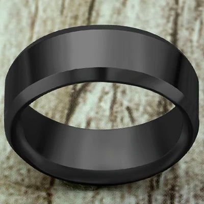 Titanium Steel Black Classic Ring For Men Wedding Bands Male Jewelry-Dollar Bargains Online Shopping Australia