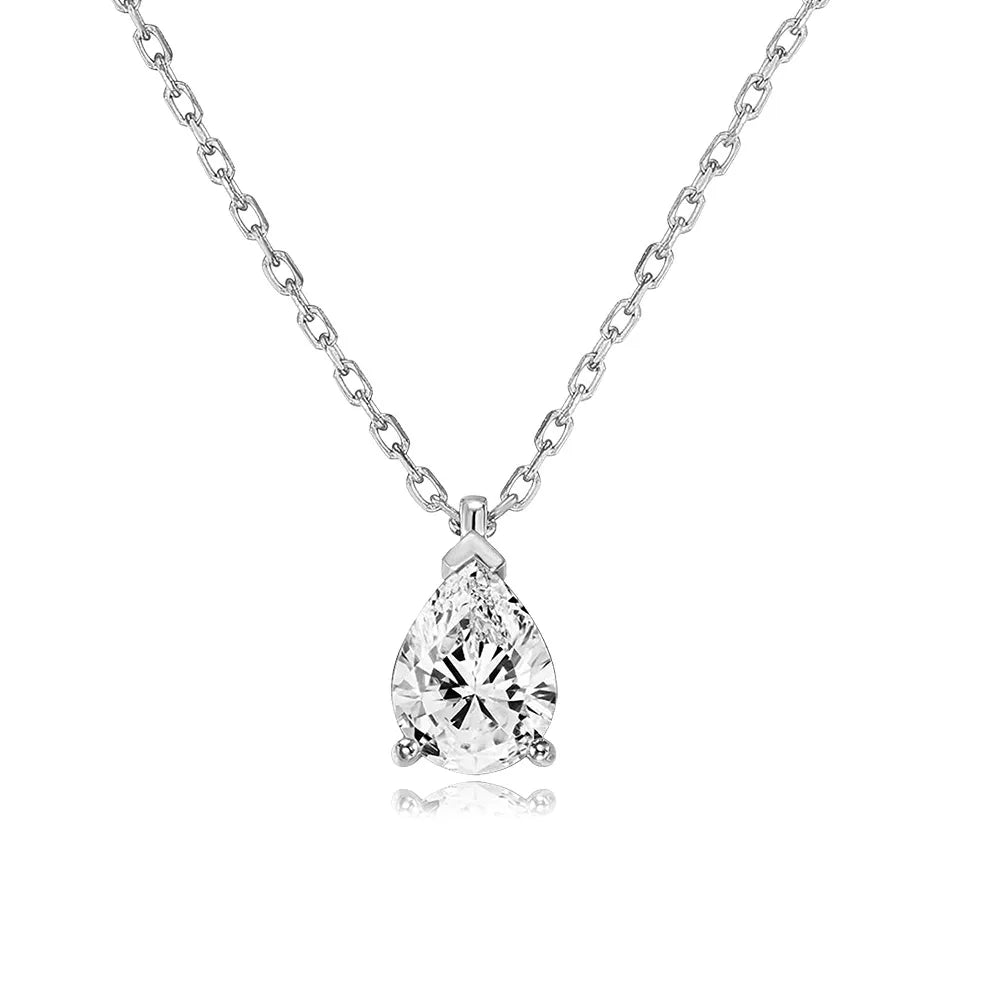 Waterdrop Crystal Pendant Necklace for Women Gold Color Geometric CZ Choker Chain on Neck-Dollar Bargains Online Shopping Australia