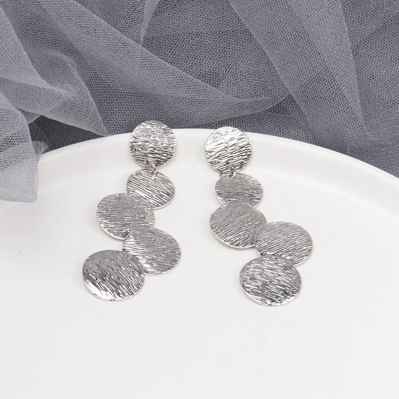 Exaggerated Geometry Irregular Metal Dangle Earrings Spiral Twist Knot Round Smooth Brincos Jewelry-Dollar Bargains Online Shopping Australia