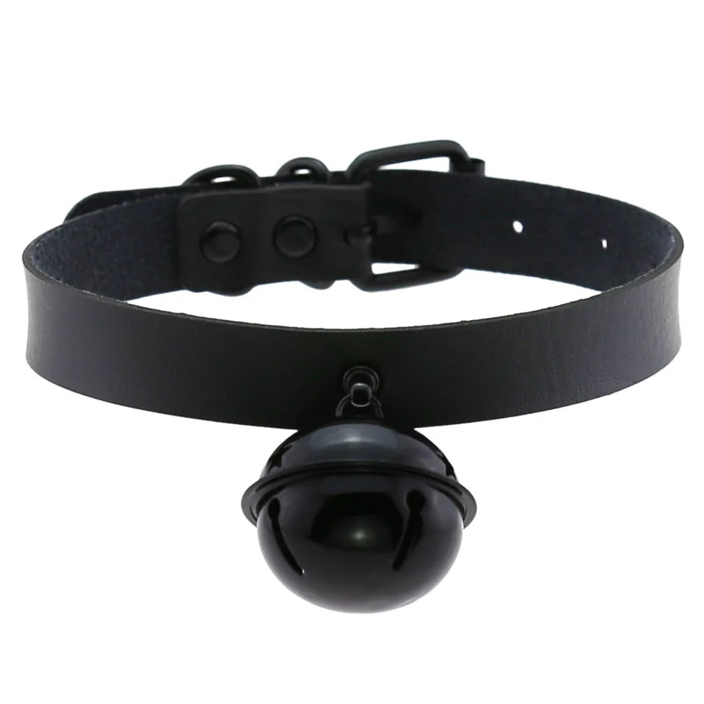 Halloween Emo Cosplay All Black Goth Choker Necklaces For Women Men Punk Spike Rivet Round Heart Bell Belt Necklaces Y2K Jewelry-Dollar Bargains Online Shopping Australia
