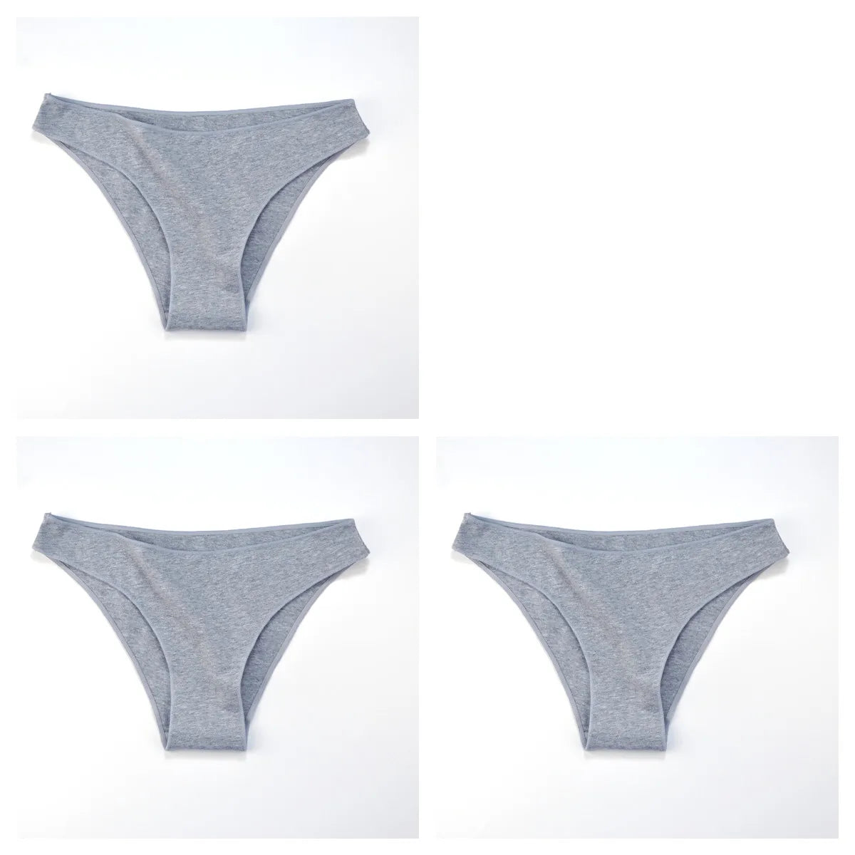 3Pcs Cotton Underwear Seamless Panties For Women Low Rise Briefs Female Solid Color Comfort Pantys Breathable Lingerie
