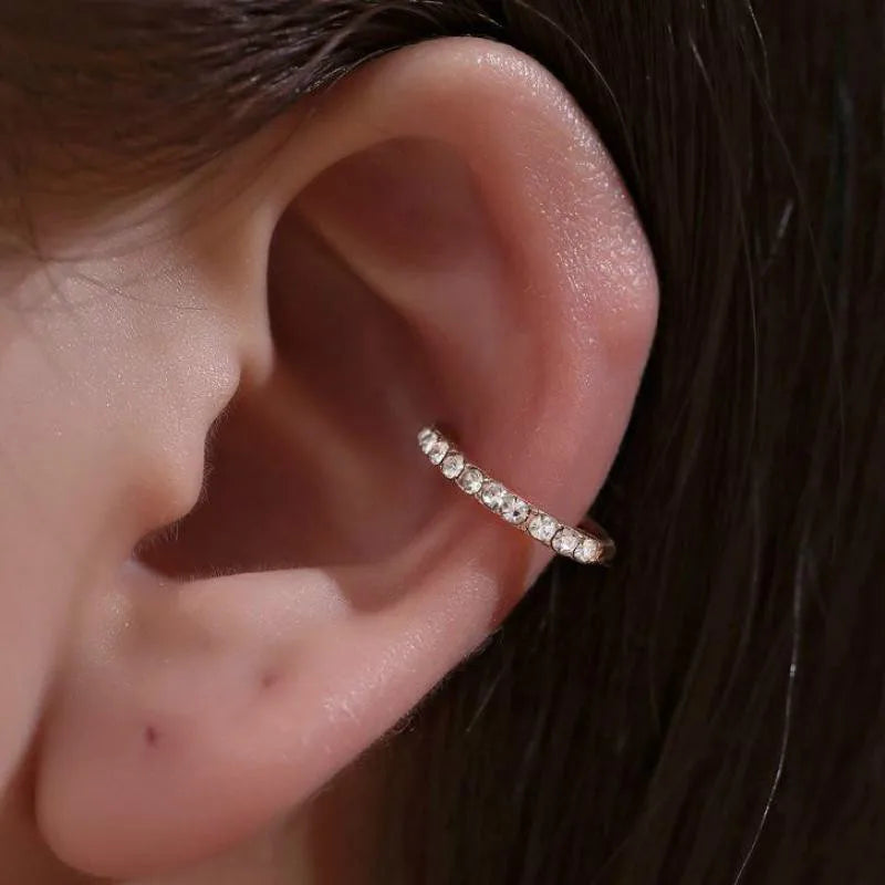 Crystal Clip Earrings For Women Zircon Earing Without Hole Jewelry Fake Earrings Single Ear Bone Clip Earings Ear Cuffs-Dollar Bargains Online Shopping Australia