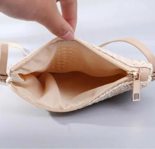 Summer Women New Fashion Straw Bag Rattan Woven Tote Purse New Crossbody Messenger Bag Plait Small Square Handbag Boho Beach-Dollar Bargains Online Shopping Australia