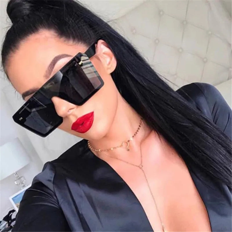 Oversize Square Sunglasses Women Retro Gradient Sun Glasses Men Blue Big Frame Vintage Eyewear UV400-Dollar Bargains Online Shopping Australia