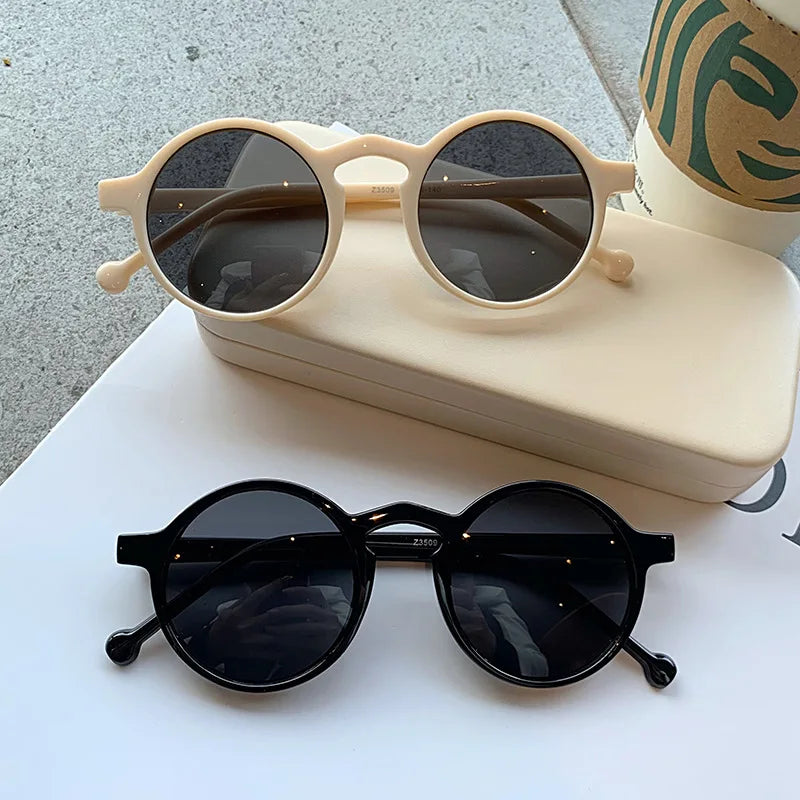 Retro Round Sunglasses Women Brand Designer Vintage Sun Glasses Female Black Outdoor Eyewear-Dollar Bargains Online Shopping Australia