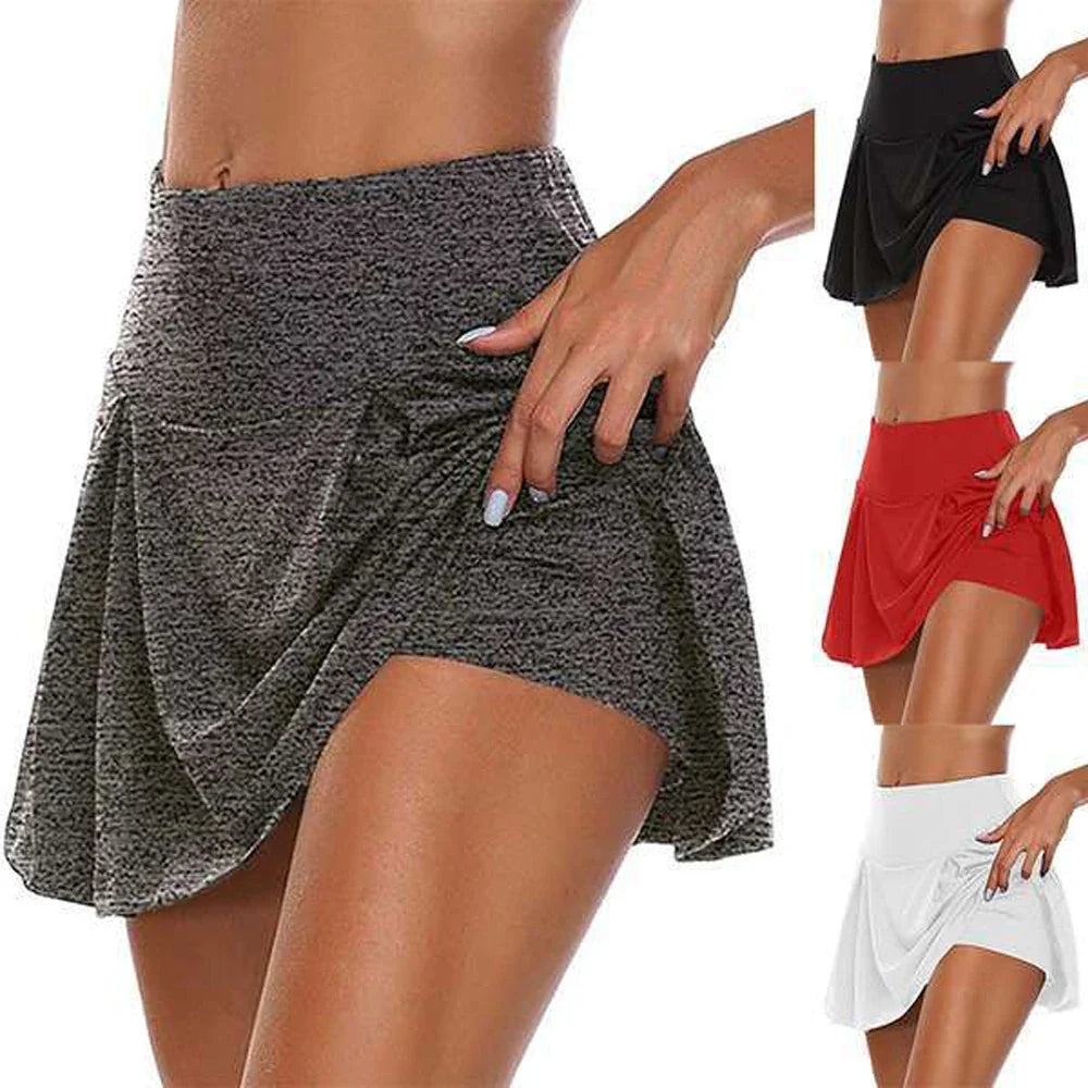 Women Sports Tennis Dance Fitness Short Skirts Quick Drying Solid Female Lining High Waist Mini Golf Sporting Skirts-Dollar Bargains Online Shopping Australia