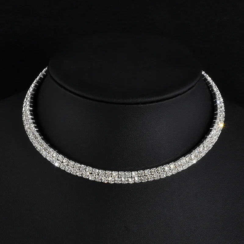 Rhinestone Choker Necklaces Torques Collar Women Statement Jewelry Girl Imitation Pearls Necklace-Dollar Bargains Online Shopping Australia