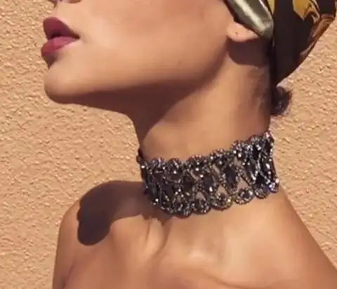 Rhinestone Choker Necklace Statement Necklaces For Women Big Fashion Necklace Collar Party Chunky-Dollar Bargains Online Shopping Australia