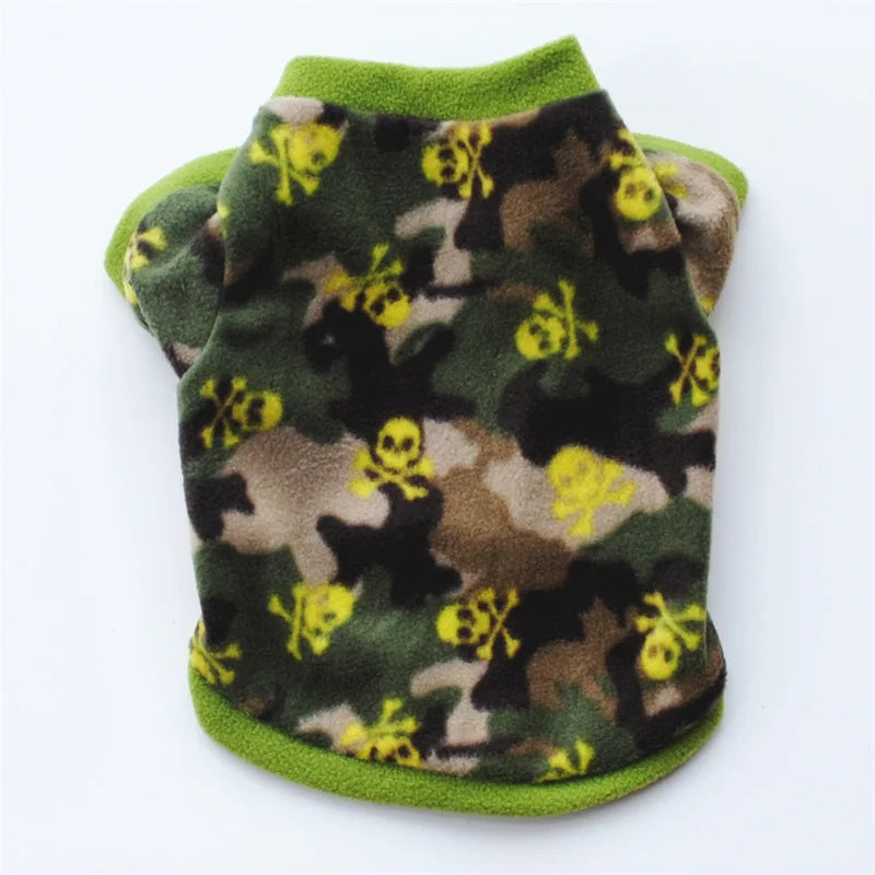 Warm Fleece Pet Dog Clothes Cute Skull Printed Pet Coat Puppy Dogs Shirt Jacket French Bulldog Pullover Camouflage Dog Clothing-Dollar Bargains Online Shopping Australia