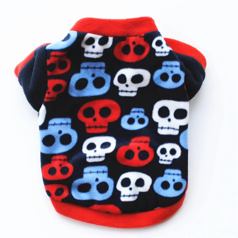 Warm Fleece Pet Dog Clothes Cute Skull Printed Pet Coat Puppy Dogs Shirt Jacket French Bulldog Pullover Camouflage Dog Clothing-Dollar Bargains Online Shopping Australia