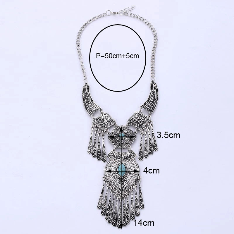 Bohemian Choker Collar Necklace Vintage Tassel Statement Maxi Long Necklace For Women Collier Femme Jewelry-Dollar Bargains Online Shopping Australia