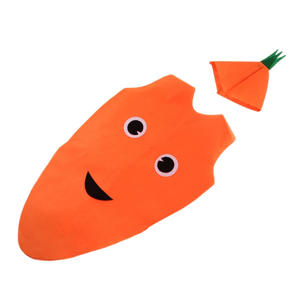 Kids Carrot Costume Non-woven Fabric Vegetable Outfit Party Fancy Dress-Dollar Bargains Online Shopping Australia